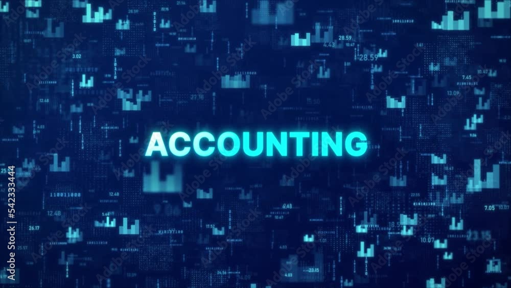 Aufkleber accounting concept over animated financial background with chart, numbers and matrix codes