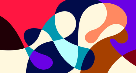 Abstract liquid shape. Fluid geometric design. Isolated gradient waves with geometric lines, dots, batik Indonesia pattern. Vector illustration.