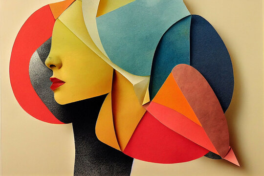 Mental States collage aesthetic, imagination, creativity, thought, cognition, confusion, mood, mental health, thinking, concept, madness, mania (generative AI, AI)