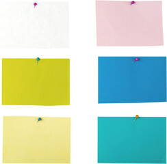 Six Sticky Notes with Pin - Isolated