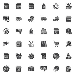 Shopping and e-commerce vector icons set