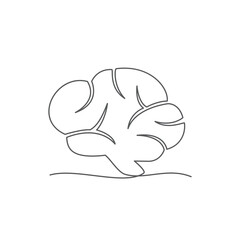 Brain One line drawing on white background