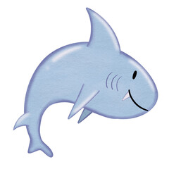 cute shark watercolor 