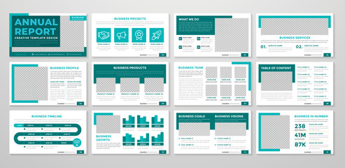 Fototapeta na wymiar corporate presentation layout template with minimalist style use for company infographic