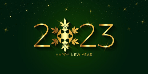 Happy New Year 2023 marijuana snowflake