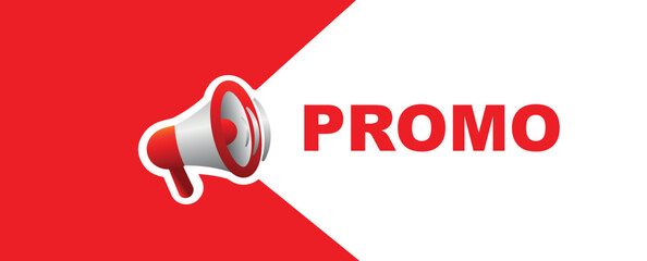 promo sign on white background