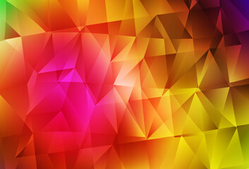Dark Multicolor vector template with crystals, triangles.