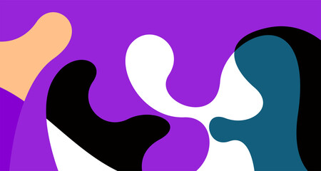 Abstract liquid shape. Fluid geometric design. Isolated gradient waves with geometric lines, dots, batik Indonesia pattern.