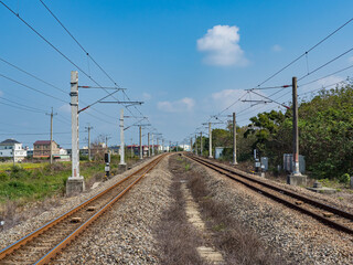 Fototapeta na wymiar Scenery of railway in Miaoli,Taiwan.
