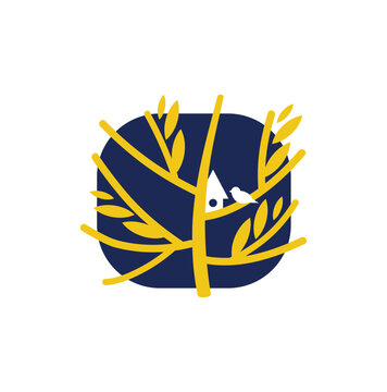 Logo identify of a bird house in a tree
