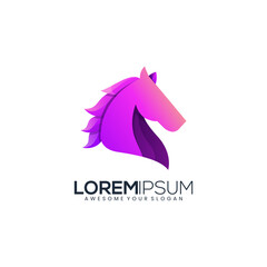 horse logo colorful gradient modern color