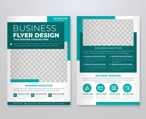 corporate flyer template with modern and abstract style