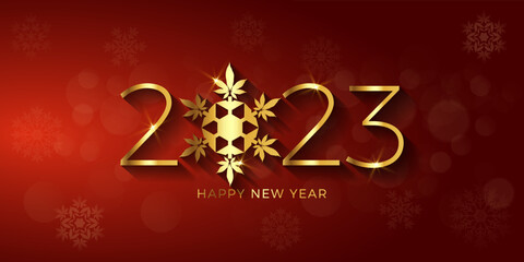 Happy New Year 2023 marijuana snowflake