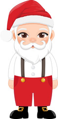 Cute Santa in Casual Wear Standing Cartoon Character PNG