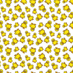 vector files repeatable seamless pattern of a drawing duck with full color doodle style