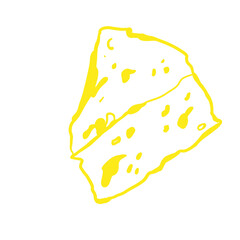 Yellow Cheese Outlined