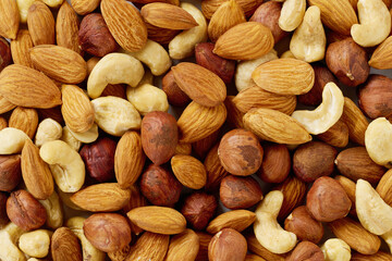background nut mixture top view