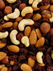 background nut mixture top view