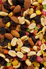 background nut mixture top view