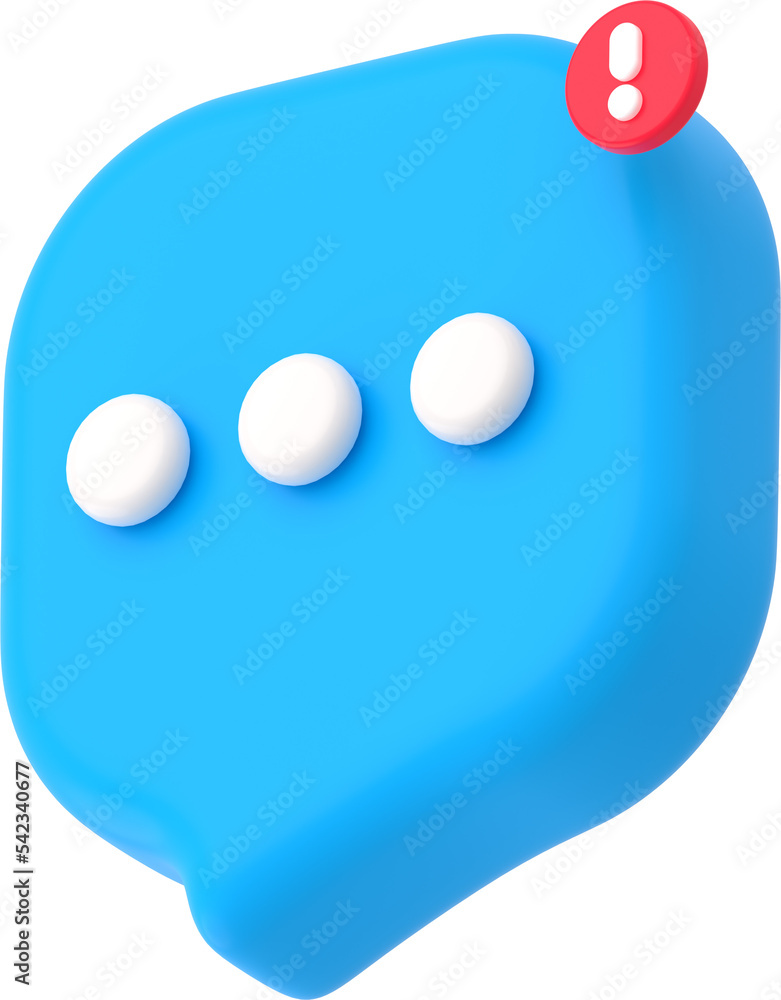 Poster 3d render notification speech bubble, isolated new income message balloon. dialogue and chat box com
