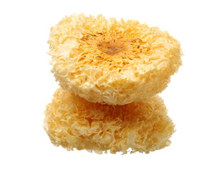 Tremella fuciformis on white background 