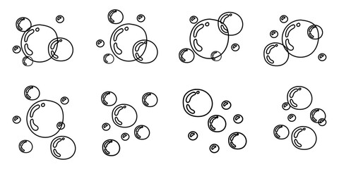 Soap Bubble. Hand-drawn line in the style of a bubble sketch. Doodle style bubbles. Water drop isolated vector illustration.
