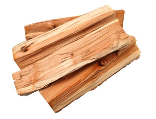 Pile of firewood isolated on a white background