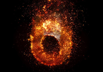 fiery explosion on black