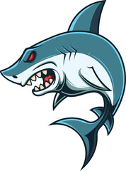 vector illustration of shark mascot