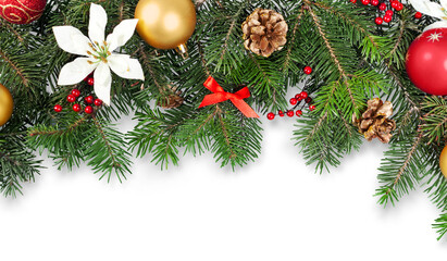 Christmas decorations isolated  on  background