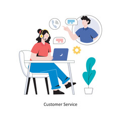 Customer Service flat style design vector illustration. stock illustration