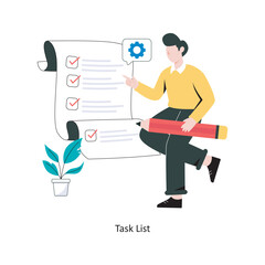 Task List flat style design vector illustration. stock illustration