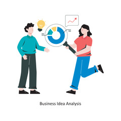 Business Idea Analysis flat style design vector illustration. stock illustration