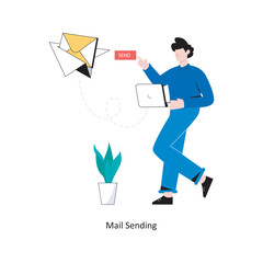 Mail Sending flat style design vector illustration. stock illustration