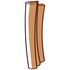 Cinnamon sticks vector illustration in monotone design