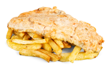 Fish and chips isolated on white