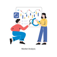 Market Analysis flat style design vector illustration. stock illustration
