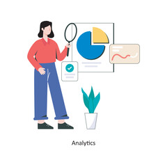 Analytics flat style design vector illustration. stock illustration