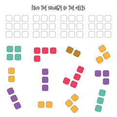 Education logic game for preschool kids. Kids activity sheet. Find figure matching. Iq test. Children funny riddle entertainment. Vector illustration
