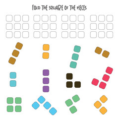 Education logic game for preschool kids. Kids activity sheet. Find figure matching. Iq test. Children funny riddle entertainment. Vector illustration