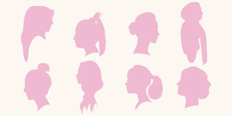side view of beautiful woman's face silhouette.