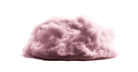 3d rendering. Realistic fluffy dense clouds on a png transparent background in pink color. Element for your creativity	
