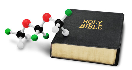 Obraz premium Molecular Structure and Holy Bible