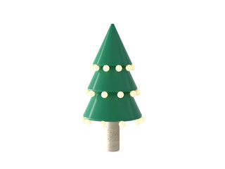 light christmas tree christmas concept 3d rendering