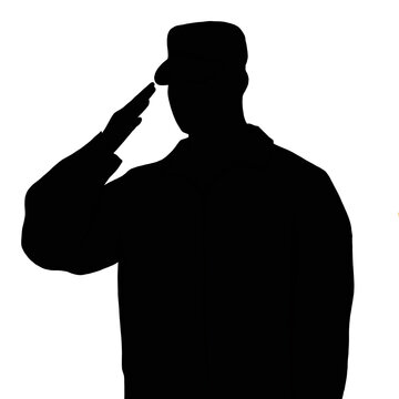 Soldier saluting silhouette design