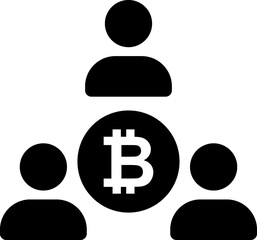 digital money.  Bitcoin line icon