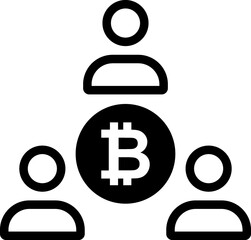 digital money.  Bitcoin line icon