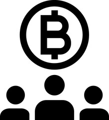 digital money.  Bitcoin line icon