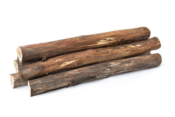 dry wood for firewood isolated on white background. This has clipping path.