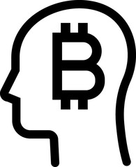 digital money.  Bitcoin line icon